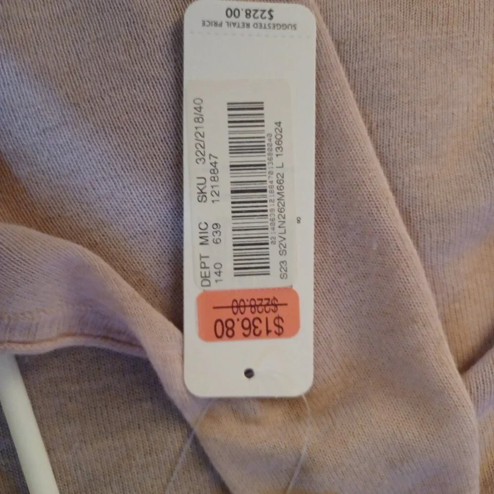 Eileen Fisher Sheer Viscose Linen Light Muted Pink Pullover Sweater Size L - Picture 6 of 7